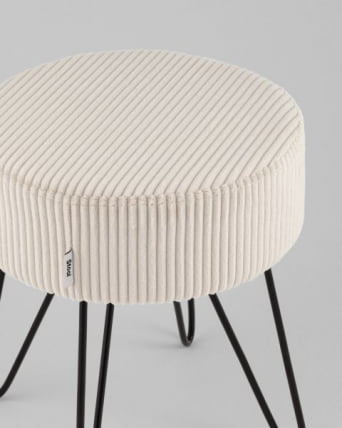 Пуф Спейси велюр рельефный молочный_1