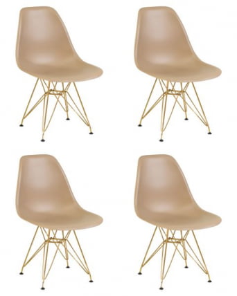 Стул обеденный ДОБРИН ДСР (ножки золотые, цвет бежевый (ГР-03)) 4 шт / DOBRIN DSR (GR-03))_0