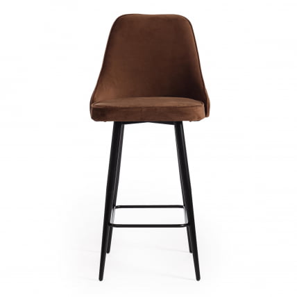 Стул барный KISH (mod. 714) ткань/металл, 50х57х110 см, высота до сиденья 78 см, коричневый barkhat 11/черный_4