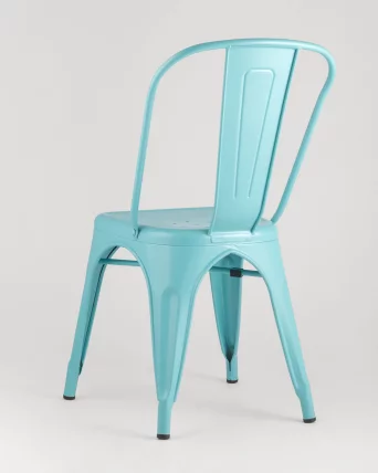 Стул TOLIX с высокой спинкой Голубой матовый_4