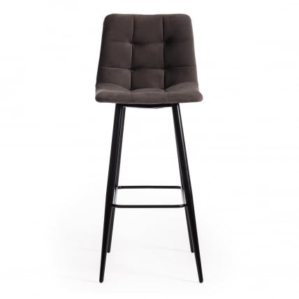 Стул барный CHILLY (mod.7095б) ткань/металл, 53х44х104 см, высота до сиденья 76 см, темно-серый barkhat 14/черный_4