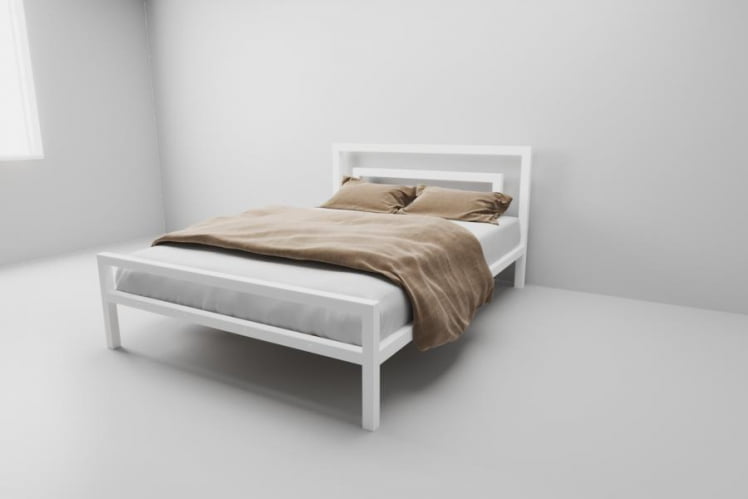 Металлическая кровать "Куба" Цвет фасада: Белый; Цвет корпуса: Белый; Материал фасада: Металл; Размер: 1800х2000 мм; Спальное место: 1800х2000 мм _0