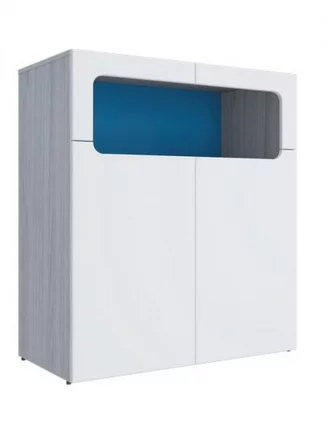 Тумба Палермо Юниор 06 Белый глянец Ясень шимо светлый Синий_0