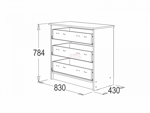 Комод с 3-мя ящиками Анкор темный/Анкор светлый_1