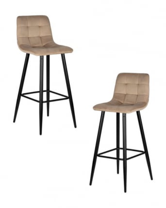 Стул барный ДОБРИН НИCОЛЕ (черные матовые ножки, мокко велюр (108-104)) 2 шт / DOBRIN NICOLE_0