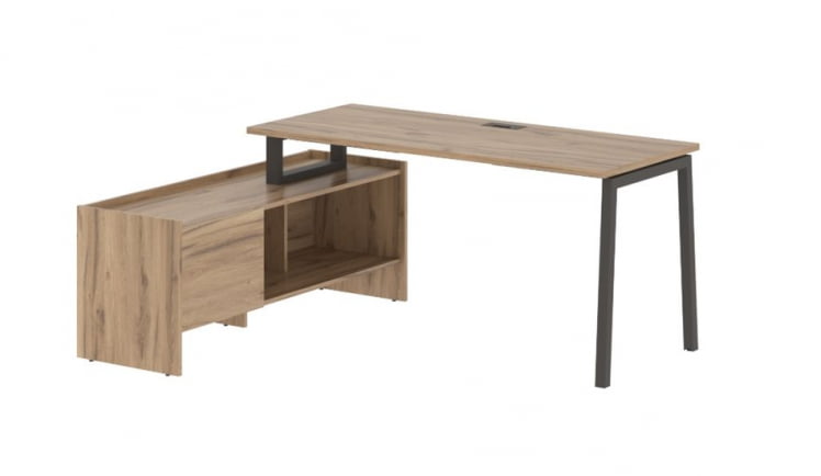 Стол с тумбой ЕДИС ЕЛCТ 17614 Дуб Денвер светлый Мокко / EDIS ELCT_0