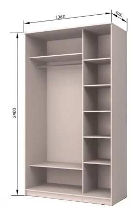 Шкаф-купе Хит-24-14-77 Лондон Аруба Венге_2