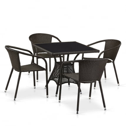 Комплект плетеной мебели T197BNS-W53/Y137C-W53 Brown 4Pcs_0