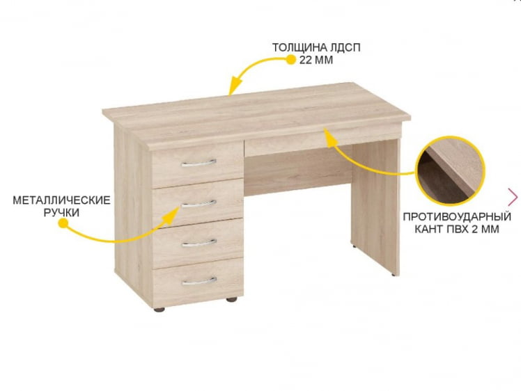 Стол с ящиками (лев/прав) Альфа 64.110_1