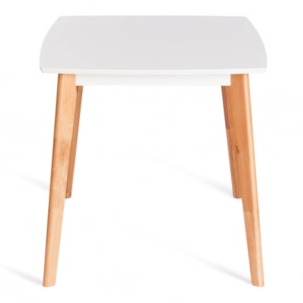 Стол обеденный Claire столешница МДФ, опоры дерево гевея, белый / натуральное дерево, 135 x 80 x 75см_1