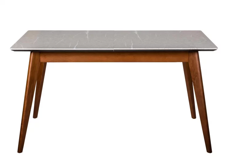 Стол раскладной Лунд 120-160 ОРЕХ-Мрамор Бьянко_3