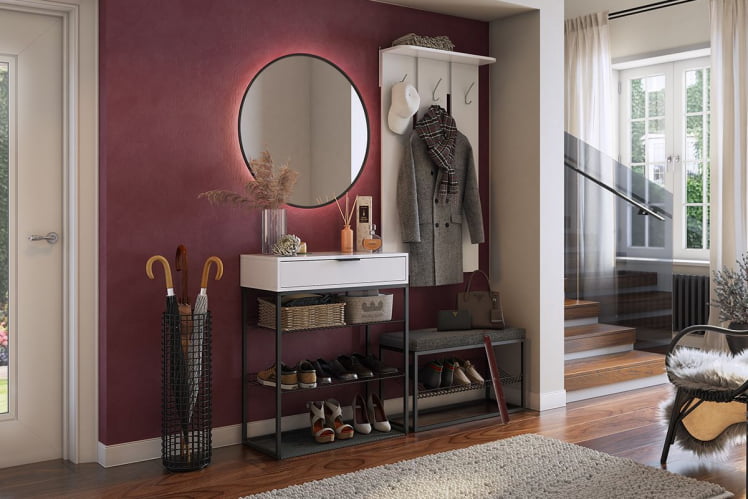 Обувница Краш LMN-13 черный муар/белое дерево_14