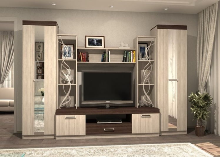 Гостиная Атлантида 2 Б Ясень шимо темный Ясень шимо светлый_3