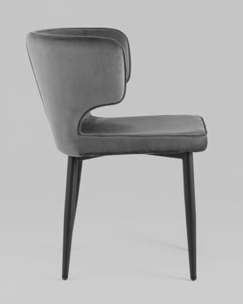 Стул Матео черные ножки велюр Серый_3