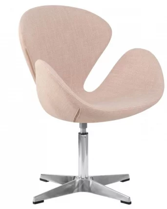 Кресло дизайнерское DOBRIN SWAN (бежевая ткань IF1, золотое основание)_1