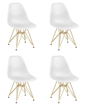 Стул обеденный ДОБРИН ДСР (ножки золотые, цвет белый (В-02)) 4 шт / DOBRIN DSR (W-02))_0