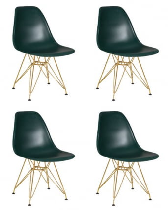Стул обеденный ДОБРИН ДСР (ножки золотые, цвет тёмно-зеленый (Г-13)) 4 шт / DOBRIN DSR (G-13))_0