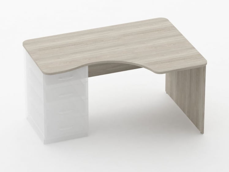 Стол угловой под встроенную тумбу Glassy 1.141.14Пр Дуб сантана светлый_0