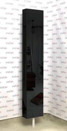 Поворотный шкаф в черном глянцевом стекле Зум Шелф Венге_0