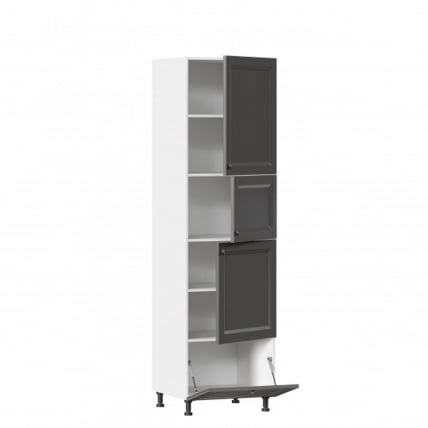 Шкаф для посуды 600 с 4 дверями Амели-3 ЛД 299.470.000.053 Белый Оникс серый_1