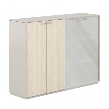 Шкаф средний двойной Atlas NZ-0305+NZ-0335.GS.YN.GLM Серый камень Ясень Наварра_0