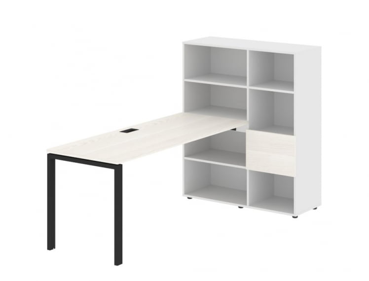 Рабочая станция EDIS EURST 1117 Ясень Траун Черный Белый_0