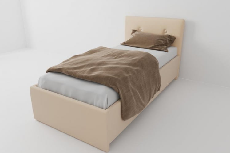 Кровать Эко Екатеринбург с ортопедическим основанием (Berhouse) Цвет фасада: Бежевый; Материал фасада: ЛДСП; Спальное место: 800х2000 мм _0
