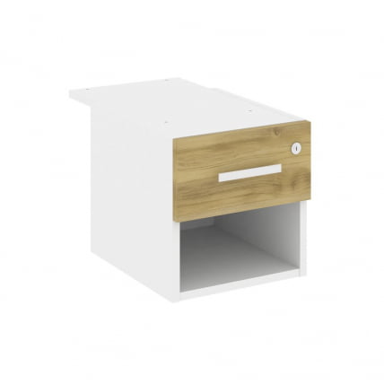 Тумба подвесная с ящиком и нишей CОНCЕПТ CН.ПТ-005 Б/В Дуб Винченцо Белый бриллиант Белый / CONCEPT CN.PT-005 B/W_0
