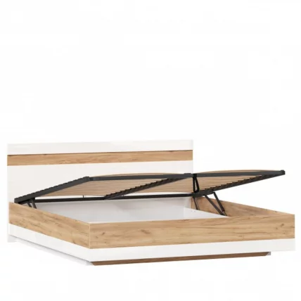 Кровать двуспальная 1800 с подъёмным механизмом Фиджи ЛД 659.083.000 Дуб Золотой Белый_1