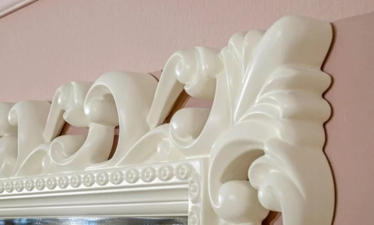 Комод с 4 ящиками и зеркалом Маркиза 01 Алебастр_12