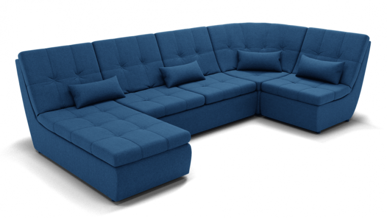 Диван Калифорния-4 (ЗР) Цвет фасада: Синий; Тип: Универсальный; Материал фасада: Металл/Велюр_0