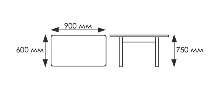 Стол обеденный Прямоугольный 900 600 фп Лимон Е001  ЛДСП серый_1