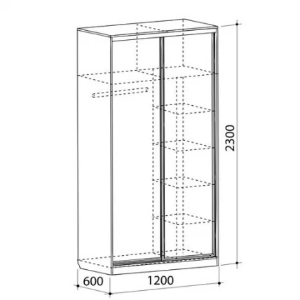 Шкаф-купе Рио 2-600 Дуб Сонома / Крем_1