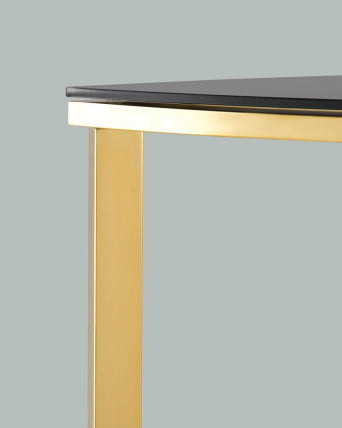 Консоль полукруглая АЛЬБА 115x30 Золото (стекло черное)_6