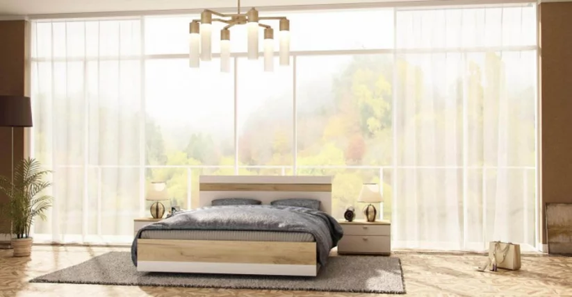 Спальный гарнитур базовый Фиджи №2 Дуб Золотой Белый_0