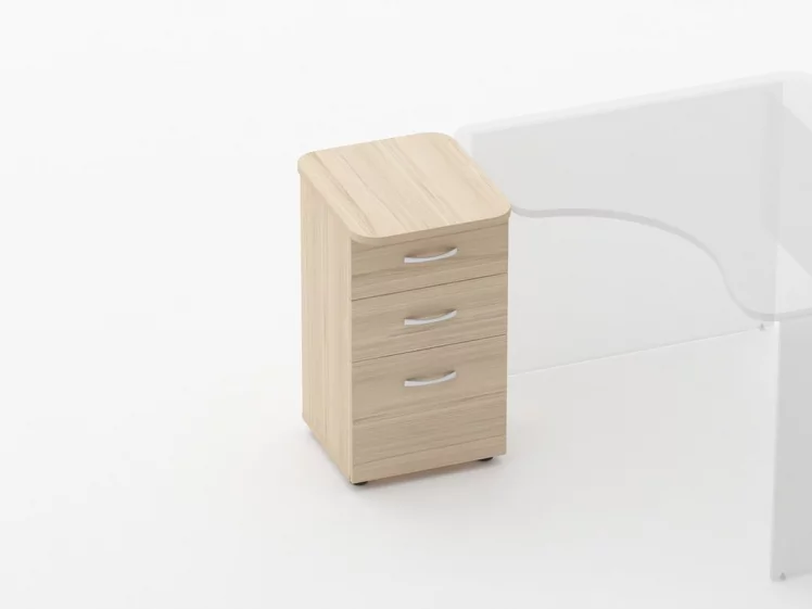 Тумба приставная на 3 ящика Glassy 3.10.15 Туя_0