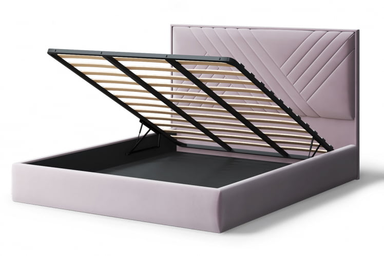 Кровать МИРА 2000*1400мм (без опор), велюр НЕО 15 (лиловый), (б/основания, б/матраса) / NEO_2