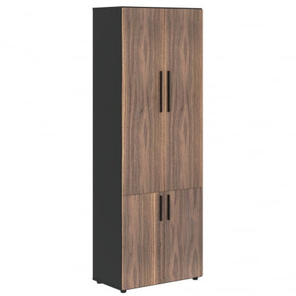 Шкаф с глухими средними и малыми дверьми VELION VENEER VRHCS 80.3 Американский орех Яшма черная_0