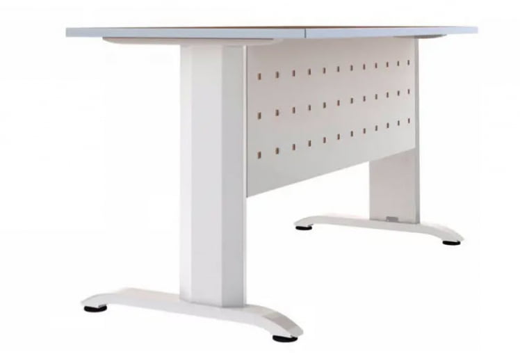 Парта двухместная Де Гласси А перфорированный экран ЛДСП Бук/ Металл Серый_2