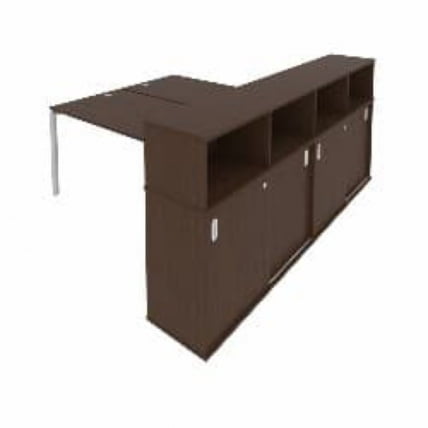 Рабочая станция с опорным шкафом-купе Metal System Б.РС-СШК-4.4 Венге/Серый_0