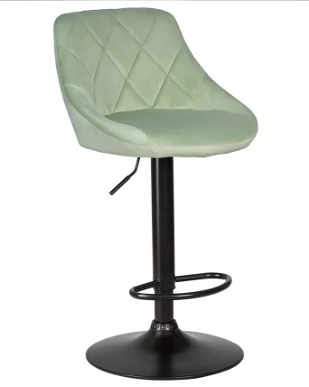 Стул барный DOBRIN LOGAN BLACK Мятный велюр MJ9-87_0