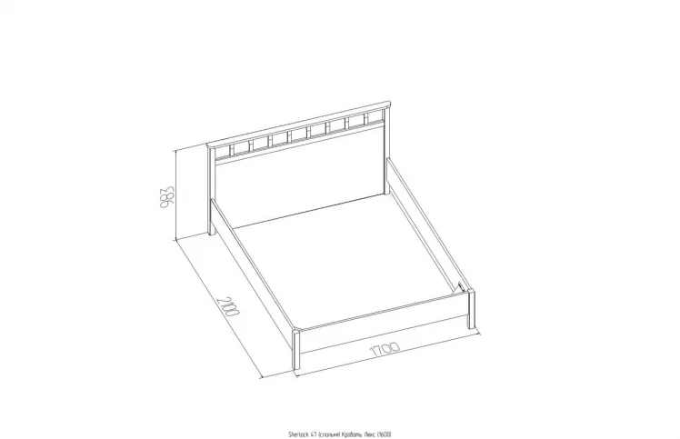 Кровать Люкс (1600) Sherlock 47 Орех шоколадный (спальня)_3