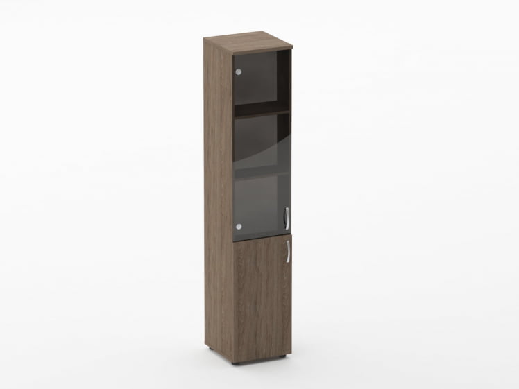 Шкаф высокий со стеклом Глассй 6.19.15Л Дуб Верцаска / Glassy_0