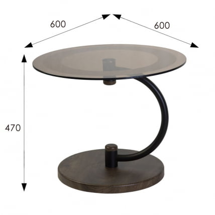 Стол журнальный Дуэт 13Н Черный, дуб маррон / стекло тонированное_6