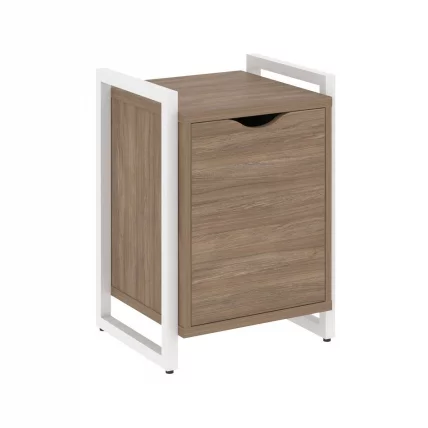 Тумба на регулируемых опорах с распашным фасадом LOFT VR.L-T2.O Металл белый Дуб Аризона_0