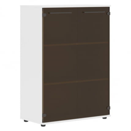 Шкаф со стеклянными дверьми ЕДИС ЕМCС 85.2 Мокко Белый / EDIS EMCS_0
