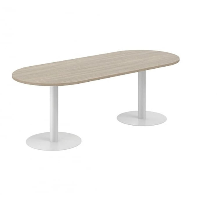 Стол переговорный овальный Сигма СГ.280.ОД.ГР Дуб темный Серебряный металлик / Sigma SG.280.OD.GR_0