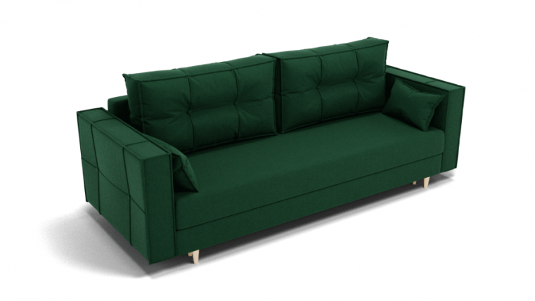 Диван Консул-1 НПБ (ЗР) Цвет фасада: Зеленый; Тип: Прямой; Материал фасада: Металл/Велюр_0