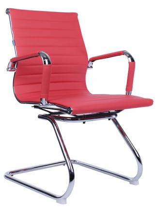 Кресло для посетителей Leo CF экокожа Красный_0