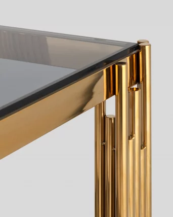 Журнальный столик ГЭТСБИ 55кс55 Золото стекло смоке / 55x55 smoke_4